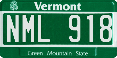 VT license plate NML918