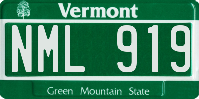 VT license plate NML919