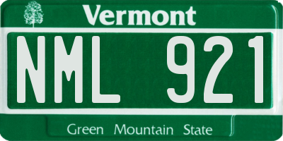 VT license plate NML921