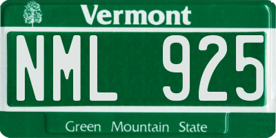 VT license plate NML925