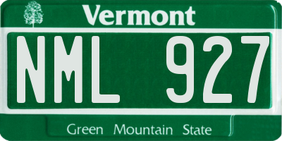 VT license plate NML927