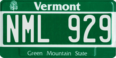 VT license plate NML929