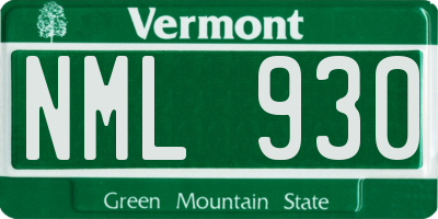 VT license plate NML930