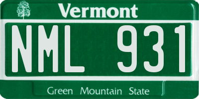 VT license plate NML931