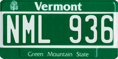 VT license plate NML936