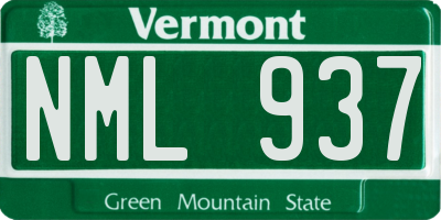 VT license plate NML937