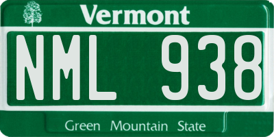 VT license plate NML938