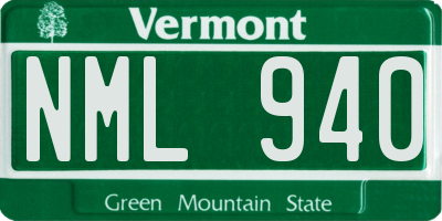 VT license plate NML940