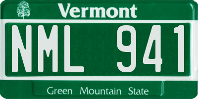 VT license plate NML941