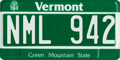 VT license plate NML942