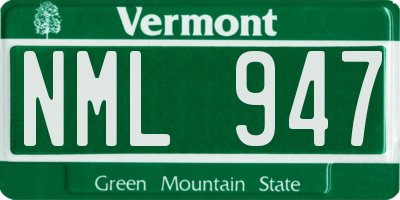 VT license plate NML947