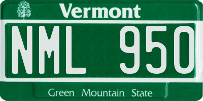VT license plate NML950