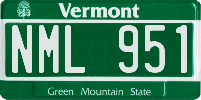 VT license plate NML951