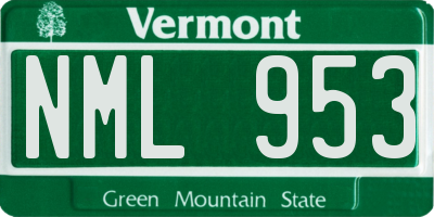VT license plate NML953