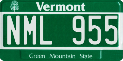 VT license plate NML955
