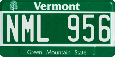 VT license plate NML956