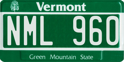 VT license plate NML960