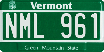 VT license plate NML961