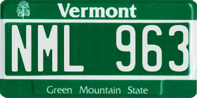 VT license plate NML963