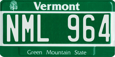 VT license plate NML964