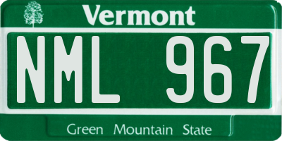 VT license plate NML967