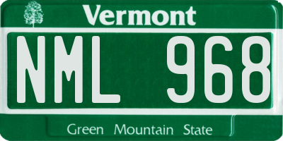 VT license plate NML968