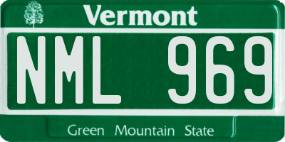 VT license plate NML969