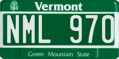 VT license plate NML970