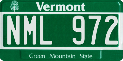 VT license plate NML972