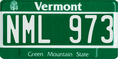 VT license plate NML973