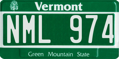 VT license plate NML974