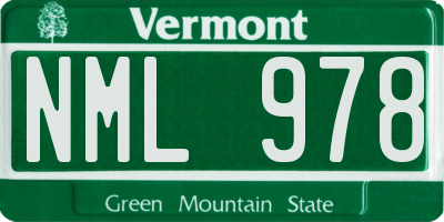 VT license plate NML978
