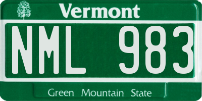 VT license plate NML983