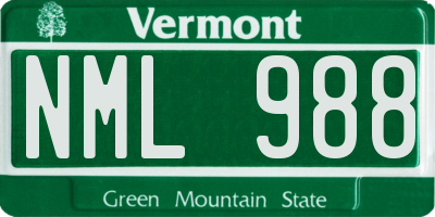 VT license plate NML988
