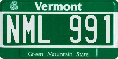 VT license plate NML991