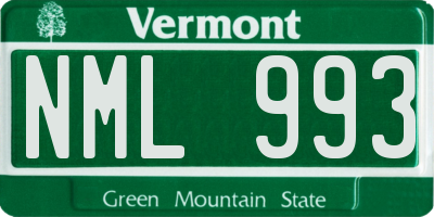 VT license plate NML993