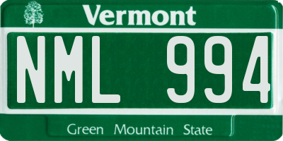 VT license plate NML994