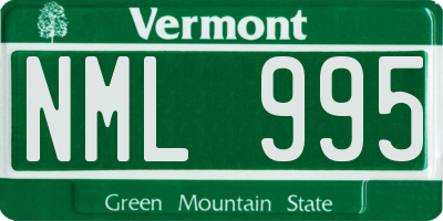 VT license plate NML995