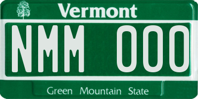 VT license plate NMM000