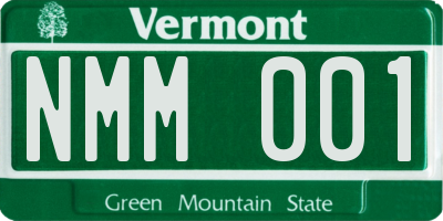 VT license plate NMM001