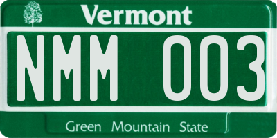 VT license plate NMM003