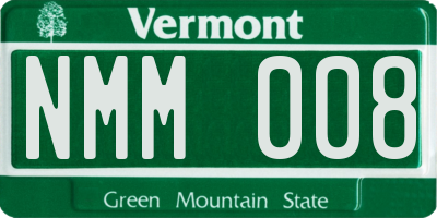 VT license plate NMM008