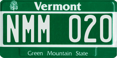 VT license plate NMM020