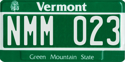 VT license plate NMM023