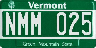 VT license plate NMM025
