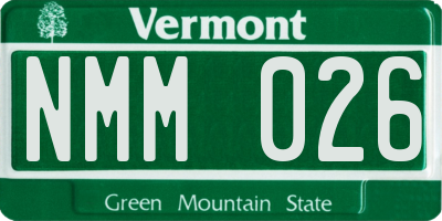 VT license plate NMM026