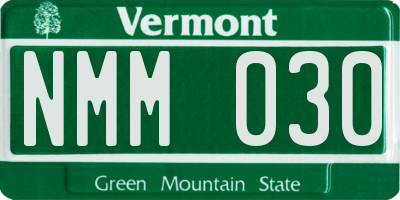 VT license plate NMM030