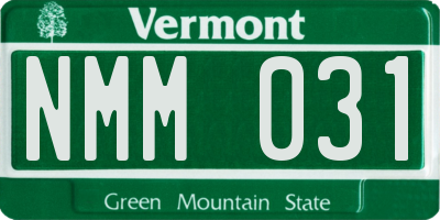 VT license plate NMM031
