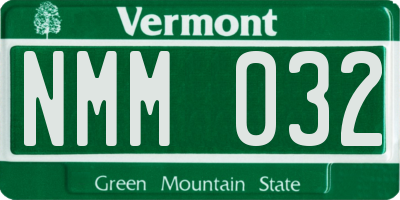 VT license plate NMM032