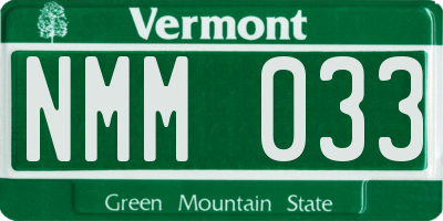 VT license plate NMM033